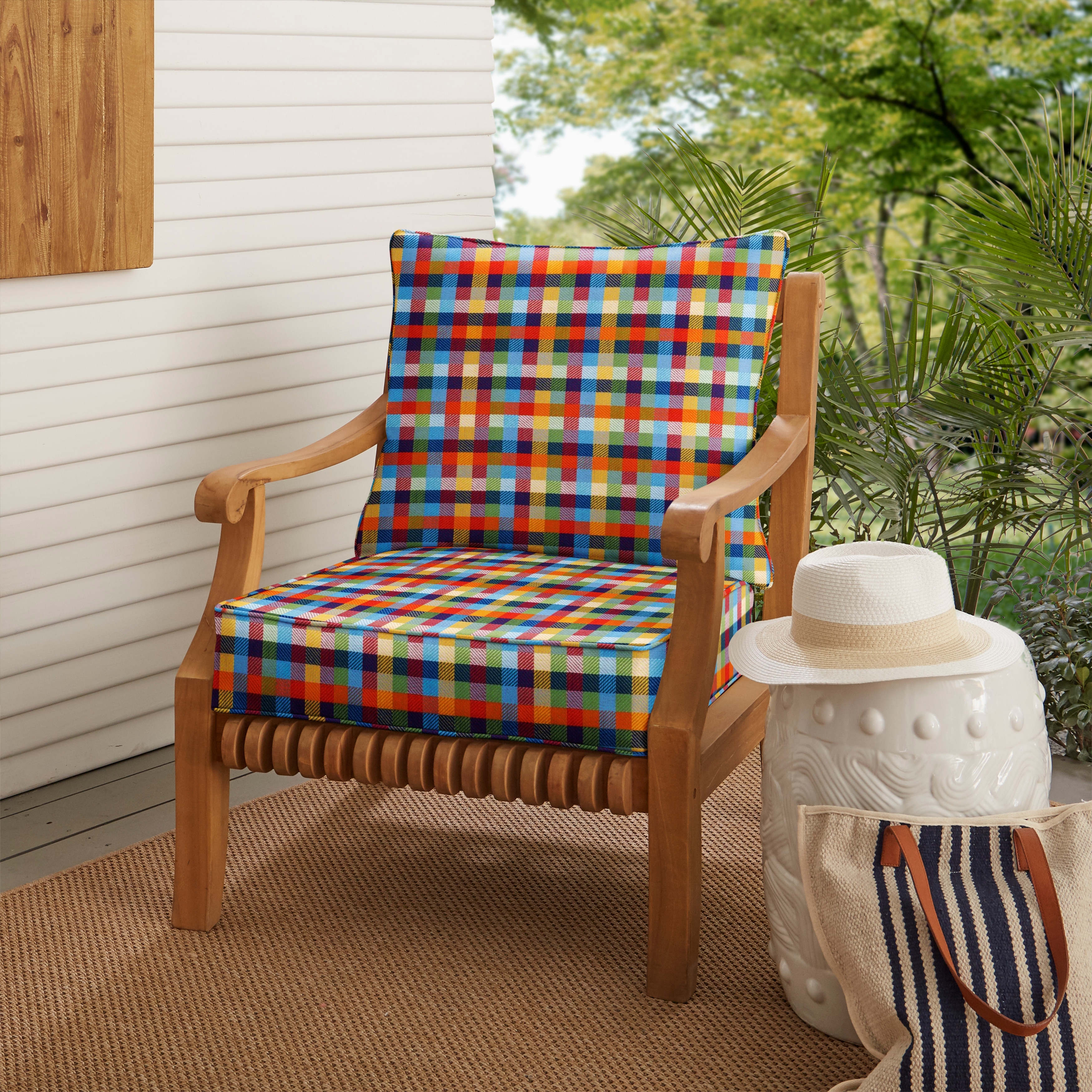 Plaid Outdoor Cushions and Throw Pillows Bed Bath Beyond